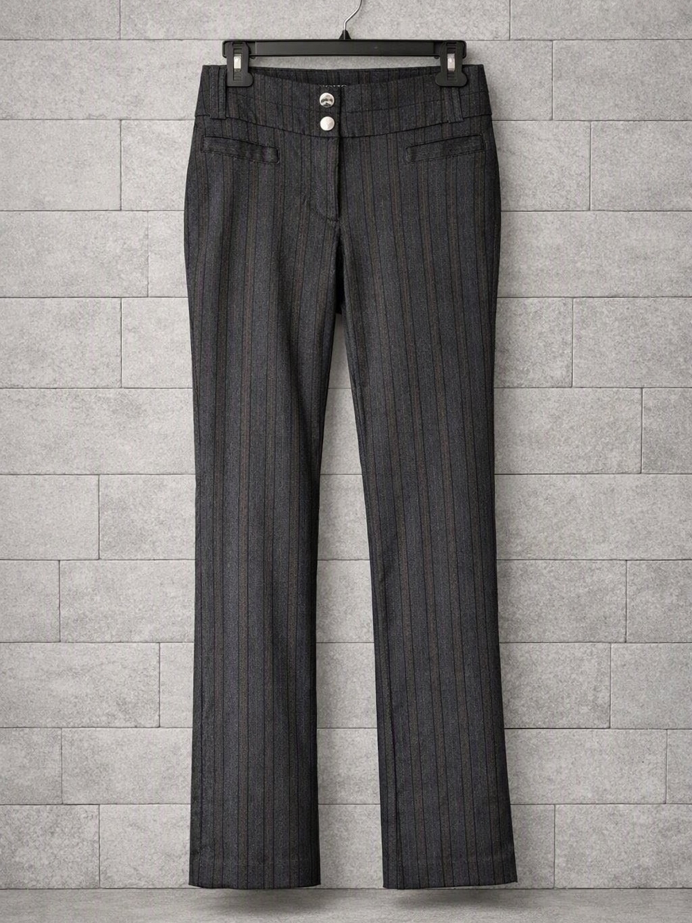 Soho Charcoal Dress Pants with Pinstripes